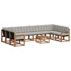 vidaXL Set di divani da esterno 11 pcs Grigio Naturale e Chiaro