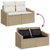 vidaXL Set Divano da Giardino 11 pcs Beige e Crema polyrattan