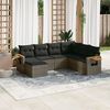 vidaXL Set Divani da Giardino 7 pz con Cuscini Grigio in Polyrattan