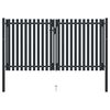 vidaXL Cancello per Recinzione a doppia Porta in Acciaio 300x175 cm Antracite