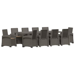 vidaXL Set da Pranzo per Giardino 11 pz Grigio chiaro e Tortora PP