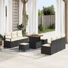 vidaXL Set Divano da Giardino con cuscino 9 pcs Nero polyrattan