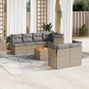 vidaXL Set Divano da Giardino 8 pz con Cuscini Beige in Polyrattan