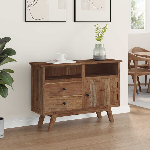 vidaXL Credenza Naturale 100 x 30 x 68 cm Legno di teak solido