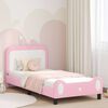 vidaXL Struttura letto bambini con testata Rosa 90 x 190 cm PU