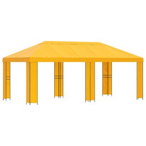 vidaXL Gazebo da giardino 6 x 3 m Giallo Poliestere e Acciaio 190 gsm