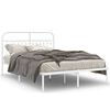 vidaXL Giroletto con Testiera Metallo Bianco 135x190 cm