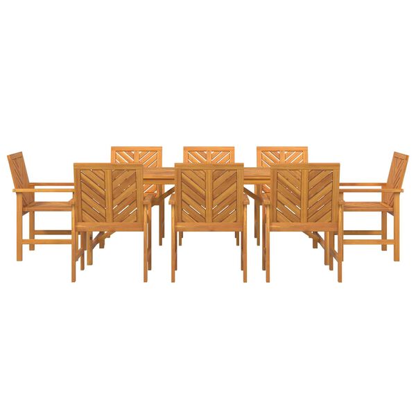vidaXL Set da Pranzo per Giardino 9 pcs Marrone
