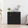 vidaXL Credenza Rovere Nero 80x36x75 cm in Legno Multistrato