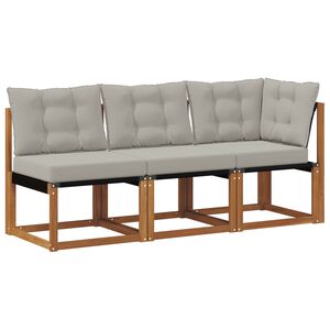 vidaXL Divano modulare da esterno e angolare 3 Pezzo Naturale