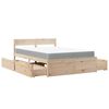 vidaXL Letto con Cassetti e Materasso 140x190 cm Legno Massello Pino