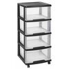Curver Cassettiera Essentials 80L Trasparente e Nero