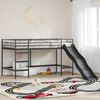 vidaXL Letto loft per bambini con scivolo Nero e antracite