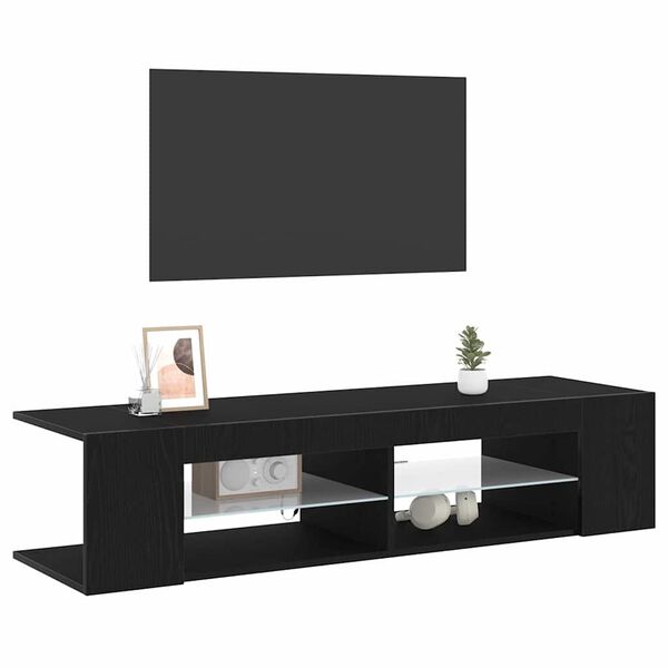 vidaXL Mobile TV Rovere Nero 135 x 39 x 30 cm Legno multistrato
