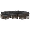 vidaXL Set Divano da Giardino 11 pz Grigio polyrattan