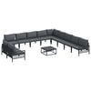 vidaXL Set Divano da Giardino 12 pz Nero Acciaio