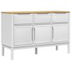 vidaXL Credenza FLORO Bianca 114x43x74 cm in Legno Massello di Pino