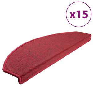 vidaXL Tappetini per scale 15 pz 65x24x4 cm Rossi Semicircolari Grandi