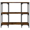 vidaXL Tavolino Consolle Rovere Fumo 102x35x90 cm in Legno Multistrato