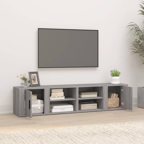 vidaXL Mobili TV 2 pz Grigio Sonoma 80x31,5x36 cm Legno Multistrato