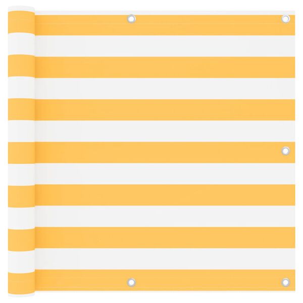 vidaXL Paravento Balcone Bianco e Giallo 90x400 cm Tessuto Oxford