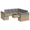 vidaXL Set Divani da Giardino 12 pz con Cuscini Beige in Polyrattan