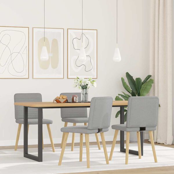 vidaXL Sedie da Pranzo 4 pz Grigio Nuvola in Tessuto