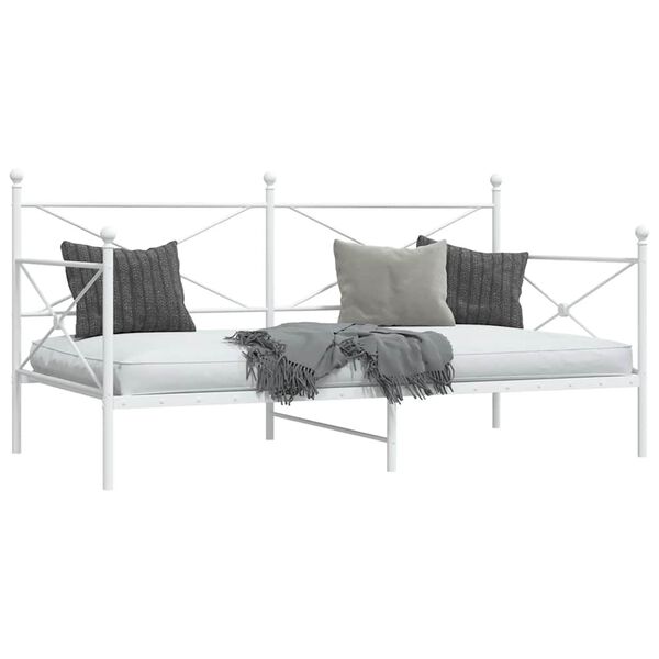 vidaXL Dormeuse senza Materasso Bianco 100x190 cm in Acciaio