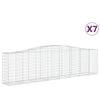 vidaXL Cesti Gabbioni ad Arco 7 pz 400x50x100/120 cm Ferro Zincato