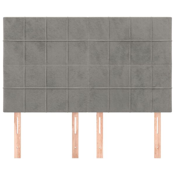 vidaXL Testiera Grigio Chiaro 144x5x118/128 cm Velluto