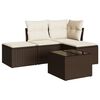 vidaXL Set Divano da Giardino 5 pz con Cuscini Marrone in Polyrattan