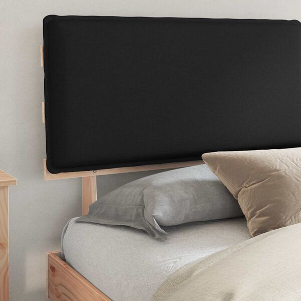 vidaXL Letto con Testiera Rivestita Nero 180 x 200 cm Pino massello