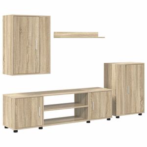 vidaXL Set mobile TV 4 pcs Rovere Sonoma Legno multistrato
