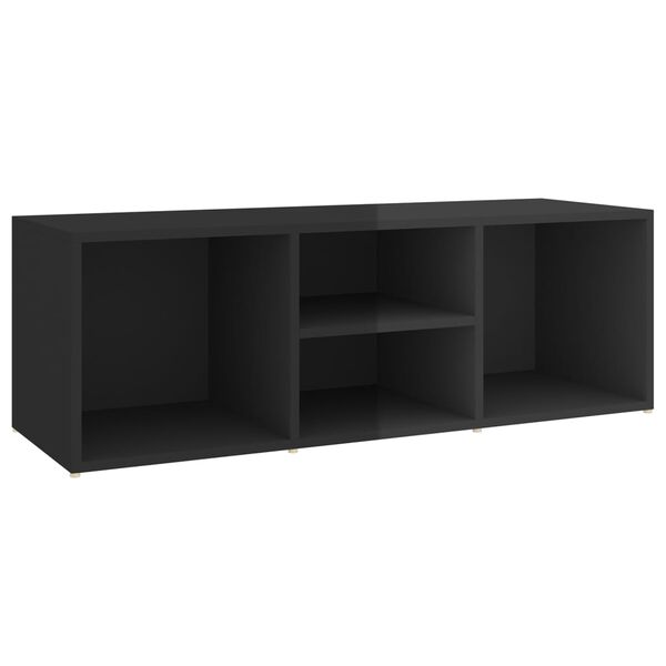 vidaXL Panca Porta Scarpe Nero Lucido 105x35x35 cm Legno Multistrato