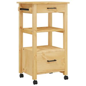 vidaXL Carrello da Cucina MONZA 48x40x88,5 cm in Legno Massello di Pino