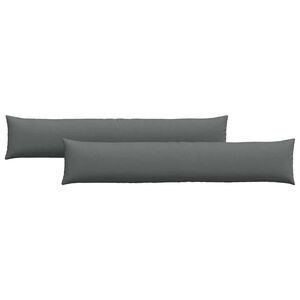vidaXL Cuscini da Divano 2 pcs Grigio scuro 200 x 40 cm Tessuto