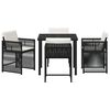vidaXL Set da Pranzo per Giardino 5 pcs Nero polyrattan