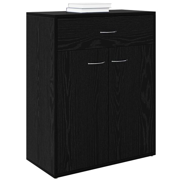 vidaXL Credenza Rovere Nero 60 x 30 x 75 cm Legno multistrato