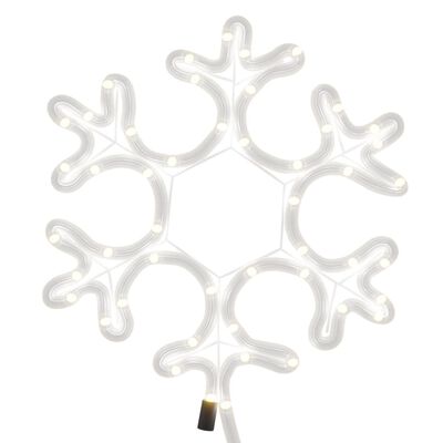 vidaXL Figura Natalizia Fiocco di Neve LED 3 pz Bianco Caldo 27x27 cm