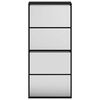 vidaXL Scarpiera con Specchio a 4 Livelli Nera 63x17x134 cm