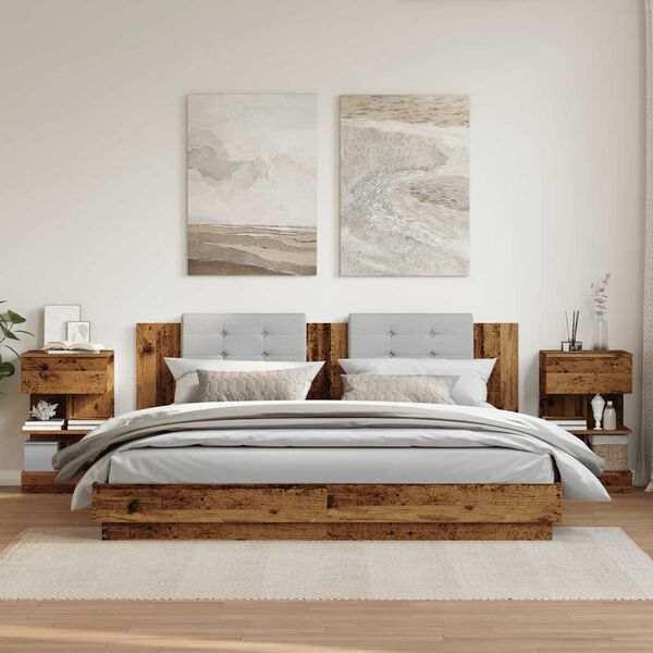 vidaXL Comodini 2 pz in Legno Vecchio 40x35x65 cm in Legno Multistrato