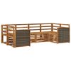 vidaXL Set divano sezionale 5 pcs Naturale Legno di Acacia Massello