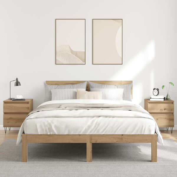 vidaXL Comodini 2pz Rovere Artigianale 40x35x50 cm Legno Multistrato