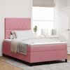 vidaXL Letto a Sorgente LED con materasso Rosa 120 x 200 cm Tessuto