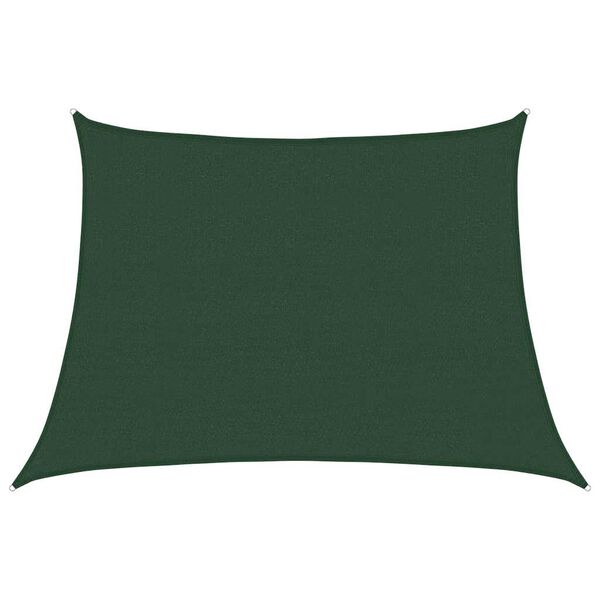 vidaXL Vela Parasole 160 g/m&sup2; Trapezio Verde Scuro 4/5x3 m in HDPE