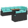vidaXL Set Divano da Giardino 9 pz Nero Poly Rattan