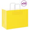vidaXL Sacchetti di Carta 50 pz con Manici Gialli 32x17x25 cm