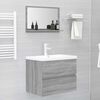 vidaXL Specchio da Bagno Grigio Sonoma 60x10,5x37 cm Legno Multistrato