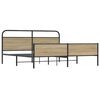 vidaXL Giroletto senza Materaso in Metallo Rovere Fumo 193x203 cm