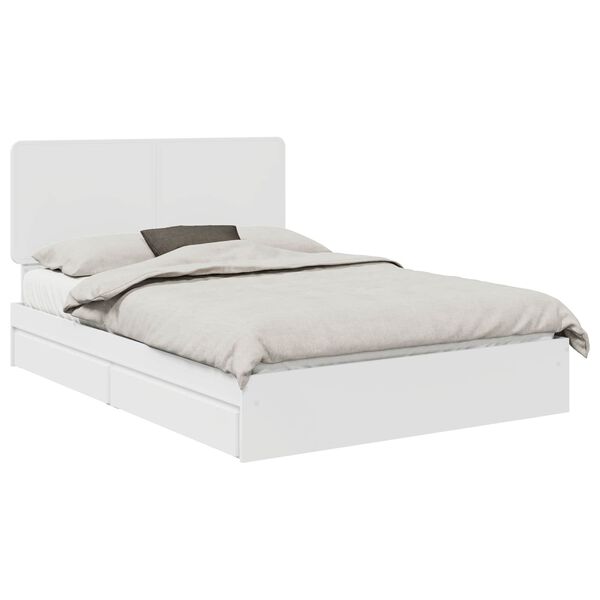 vidaXL Letto con Contenitore Bianco 140 x 190 cm Legno multistrato